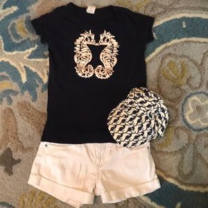 Girls shirt, shorts and hat
